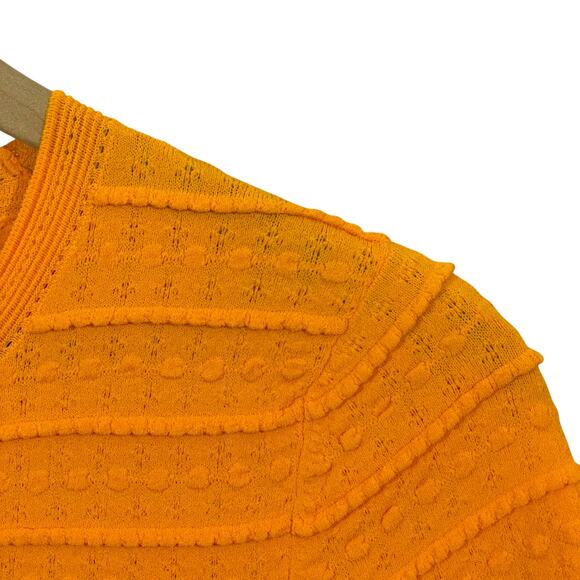 Rebecca Taylor Tech Lace Sweater - Tangerine - Medium - Picture 3 of 15